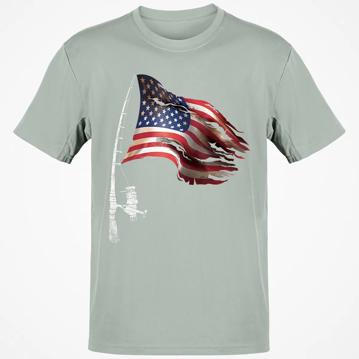 Fishing American Flag Fisherman Patriotic day 4th of July Classic Unisex T-Shirt