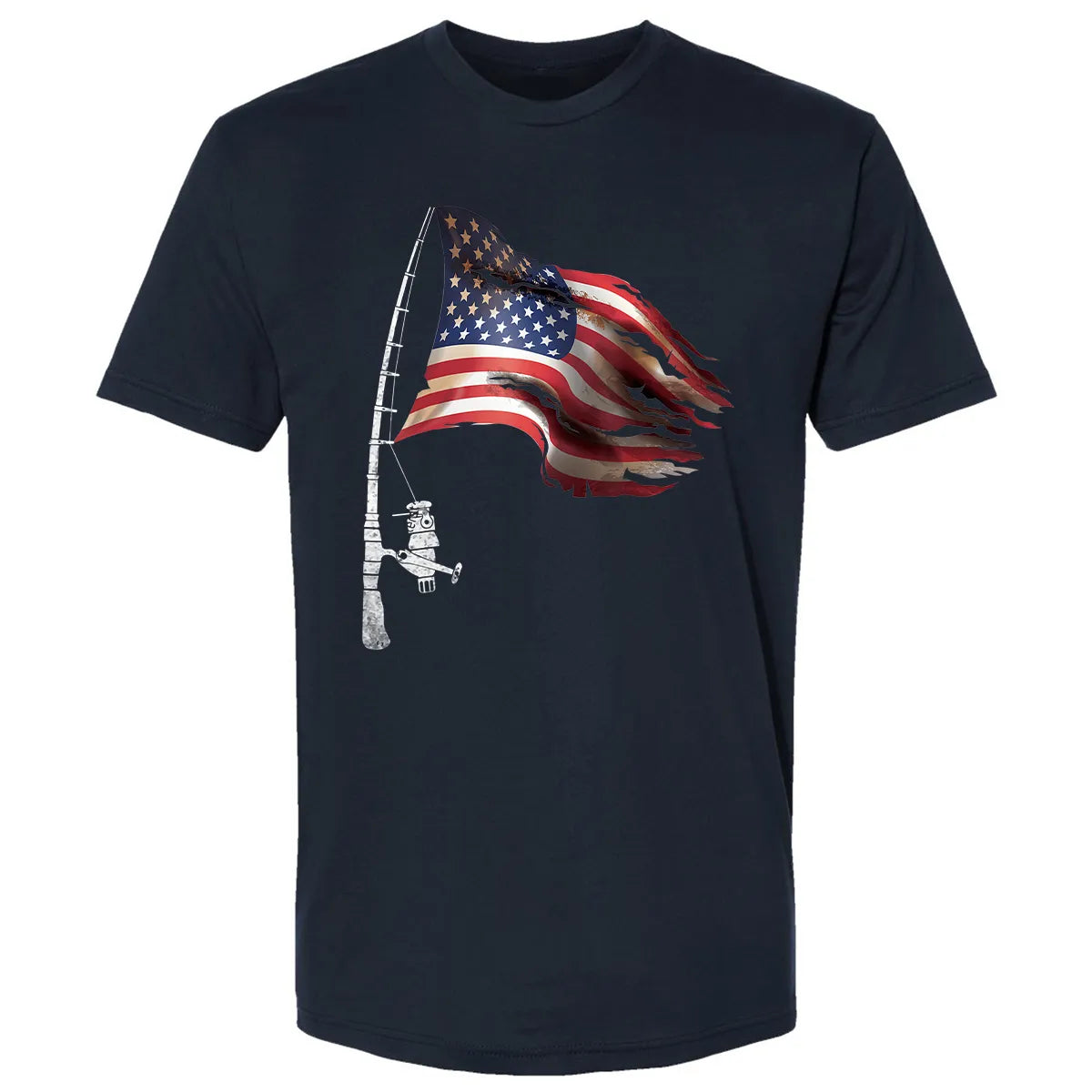Fishing American Flag Fisherman Patriotic day 4th of July Premium Unisex T-shirt