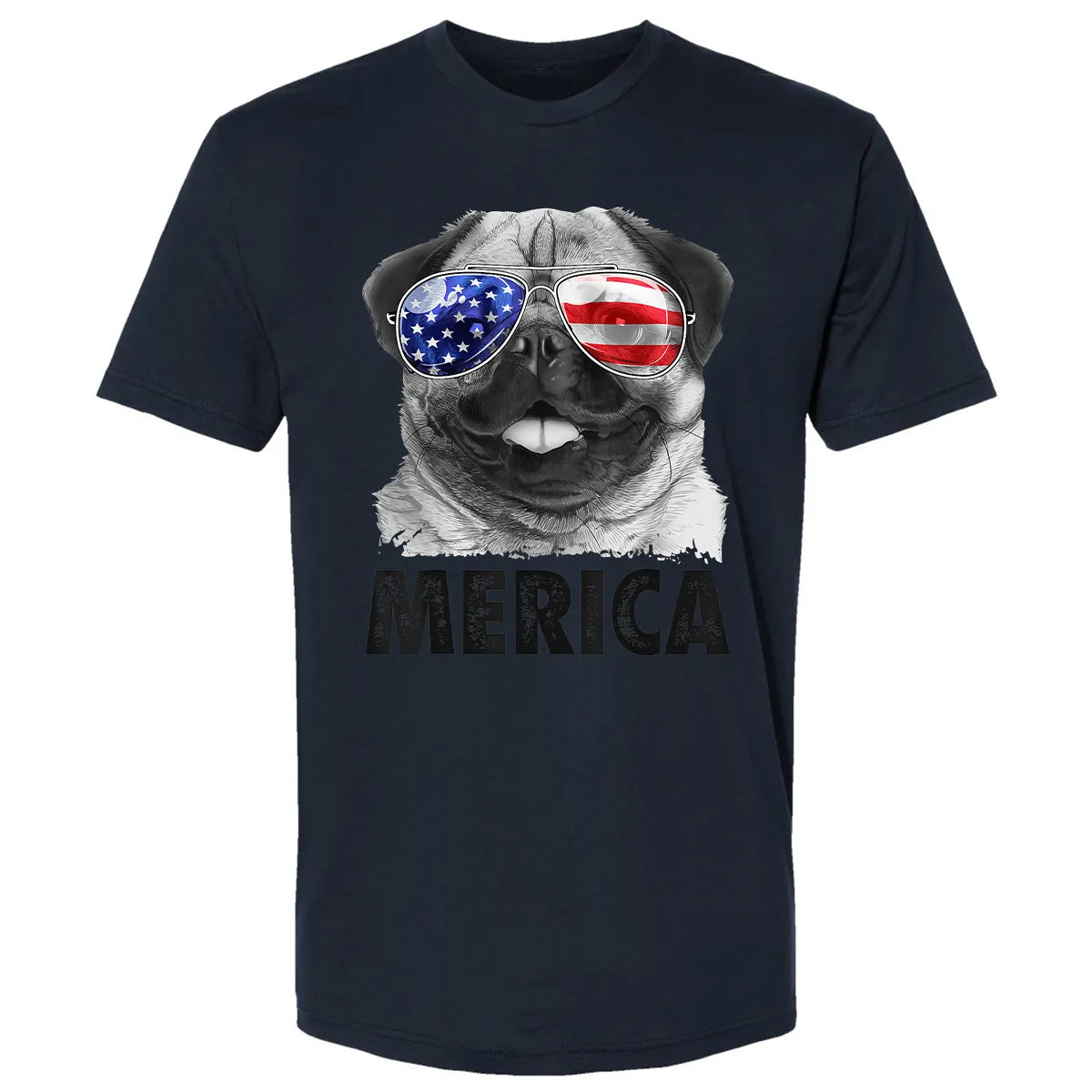 Pug 4th of July s Merica Men Women USA American Flag Premium Unisex T-shirt