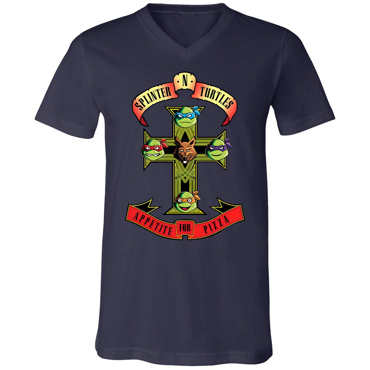 Unisex V-neck T-shirt - XPBY2S28 - Navy - 2
