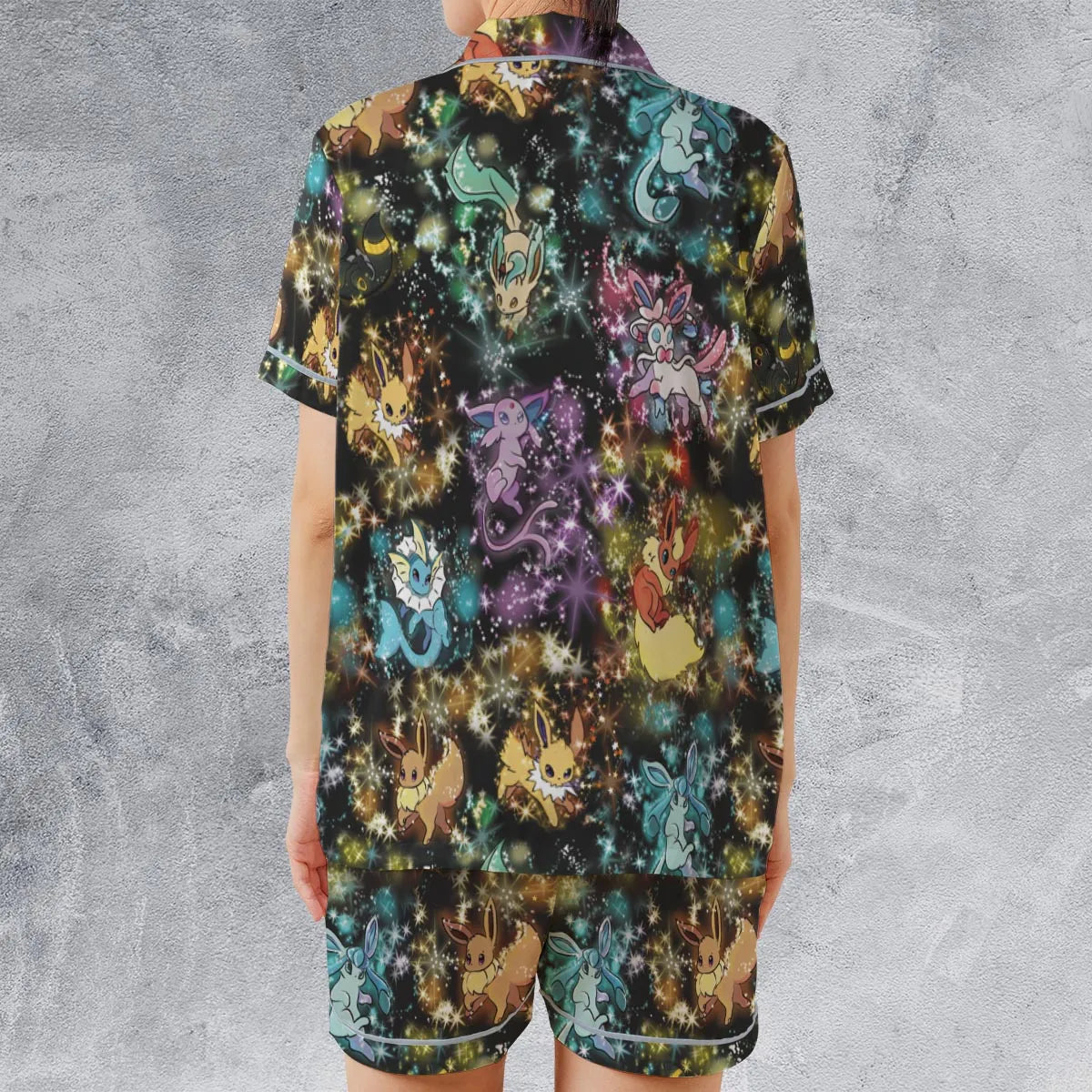 Satin Short-Sleeve Pajamas Set - MR5TSPJD