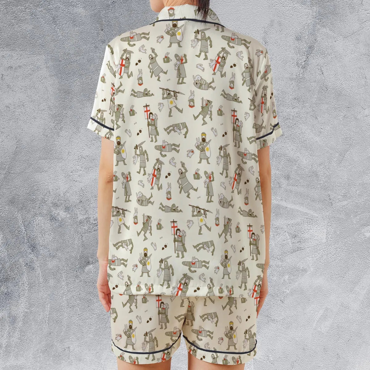 Satin Short-Sleeve Pajamas Set - GCSVU5KW