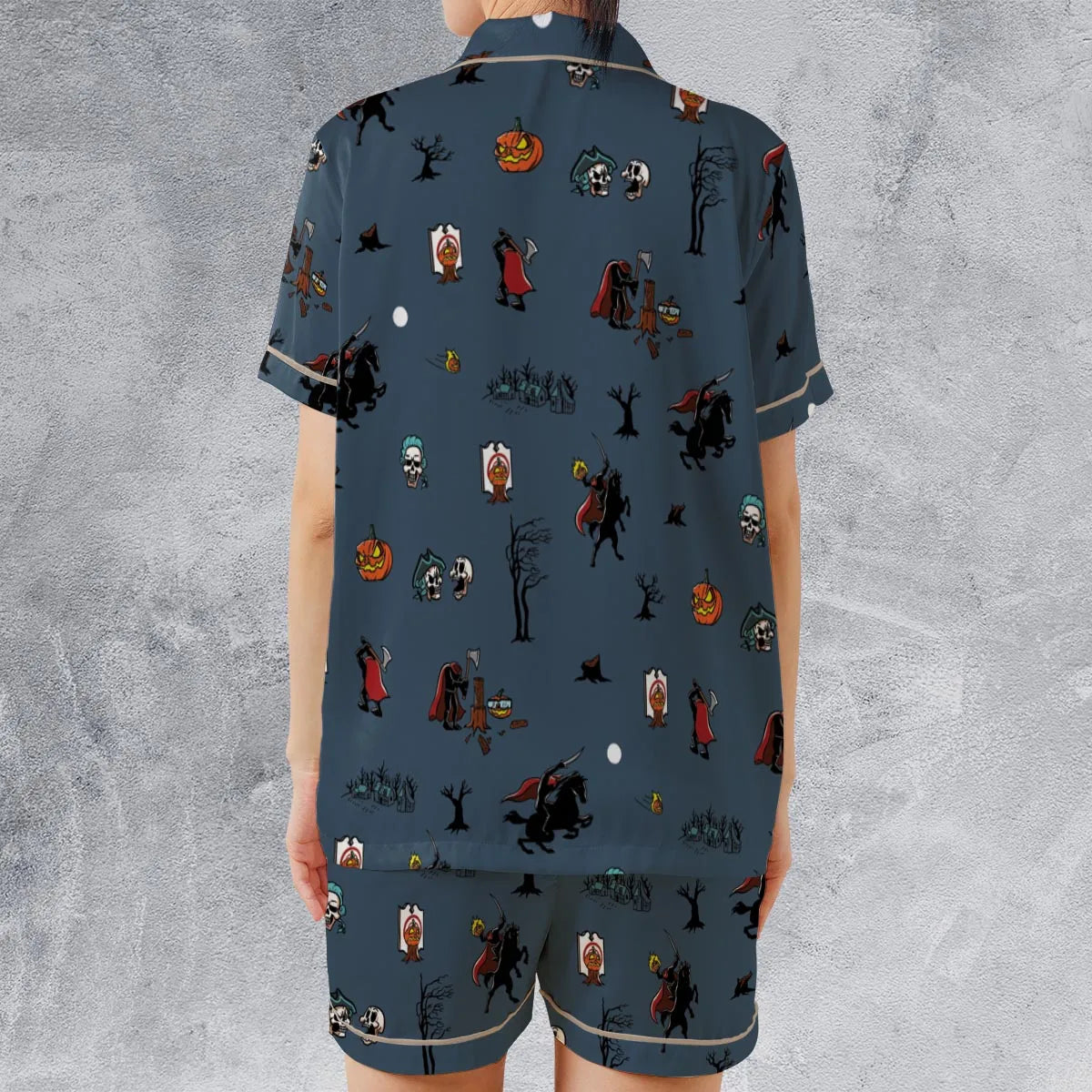 Satin Short-Sleeve Pajamas Set - LZBGVSD2