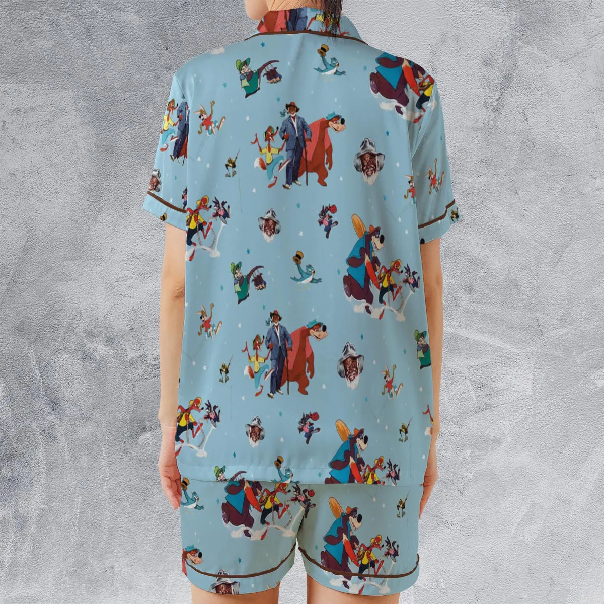 Satin Short-Sleeve Pajamas Set - FZH41Z91