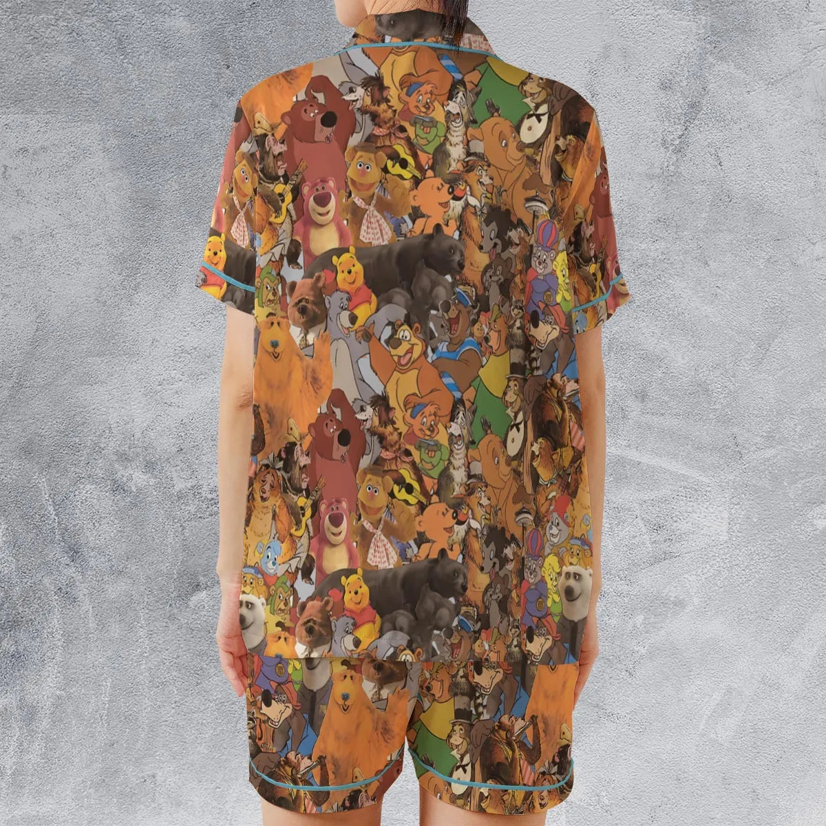Satin Short-Sleeve Pajamas Set - HFBVS3DG