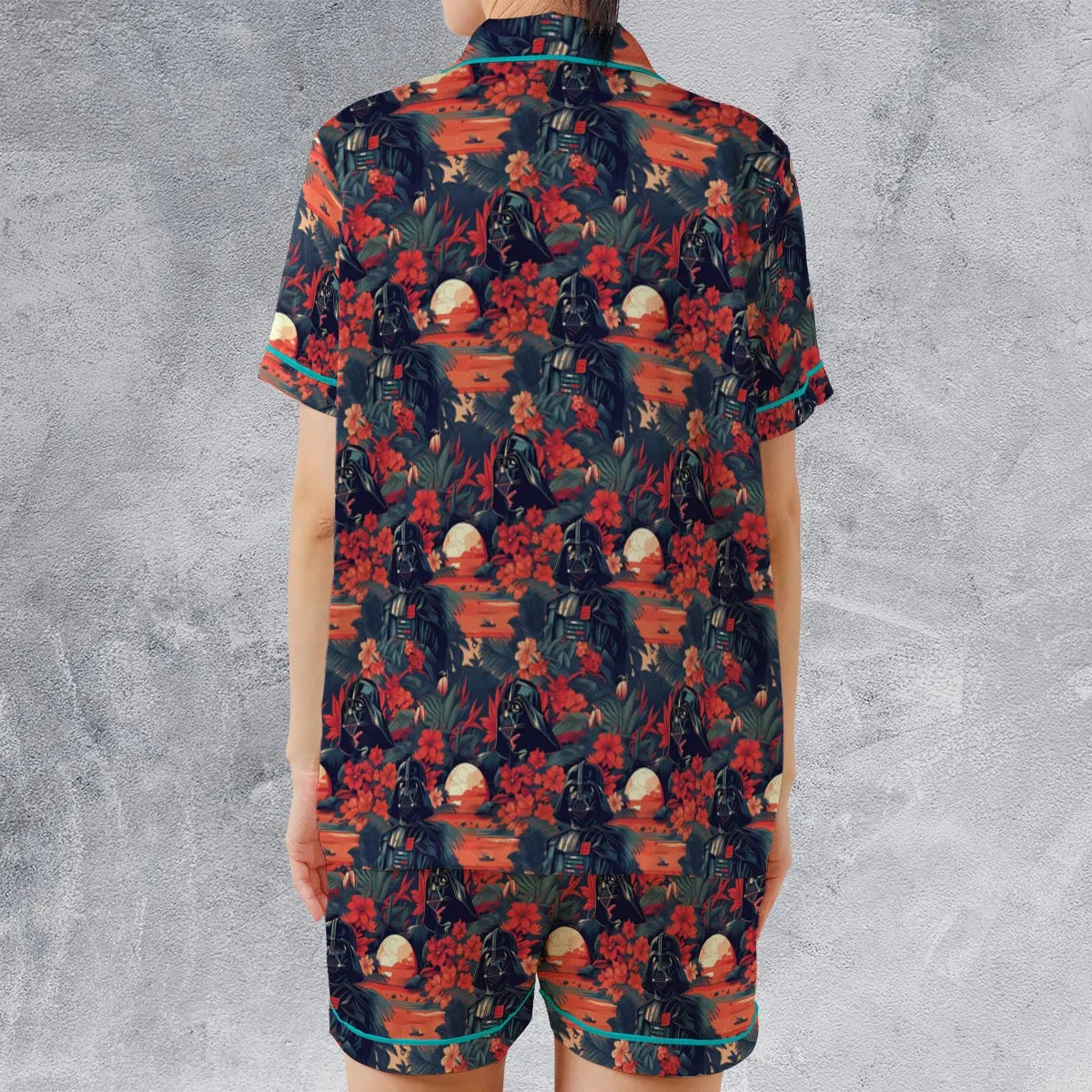 Satin Short-Sleeve Pajamas Set - QPD5RMKZ