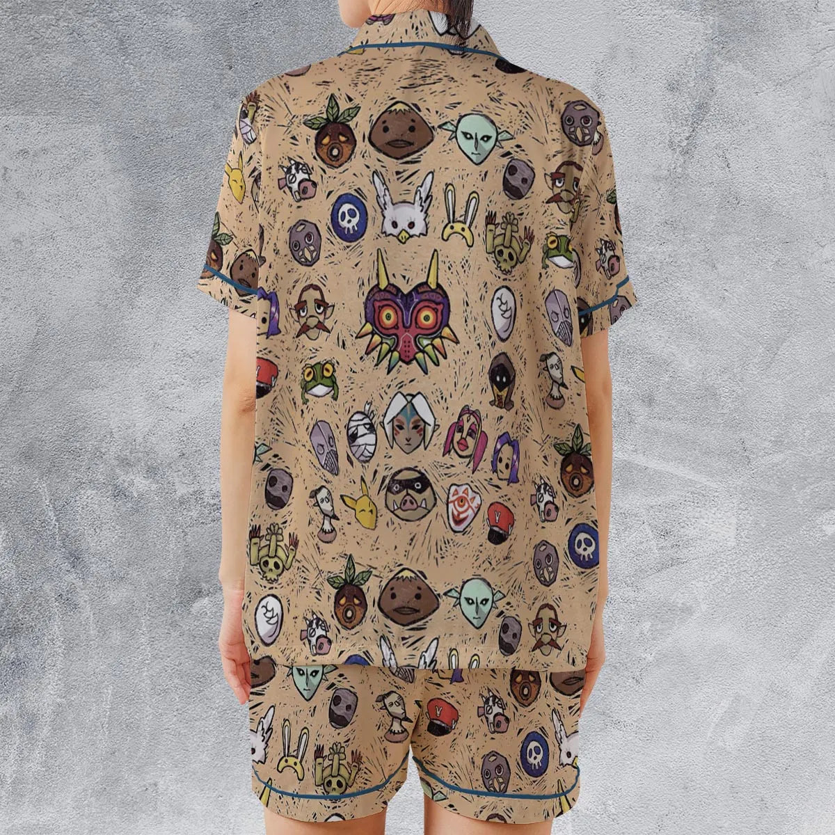 Satin Short-Sleeve Pajamas Set - R7RC1B4R
