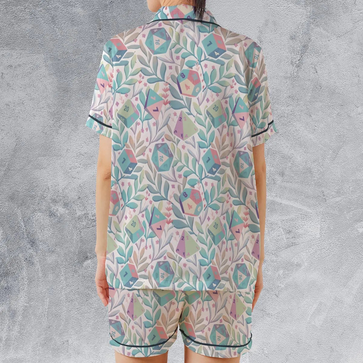 Satin Short-Sleeve Pajamas Set - NSLP896G