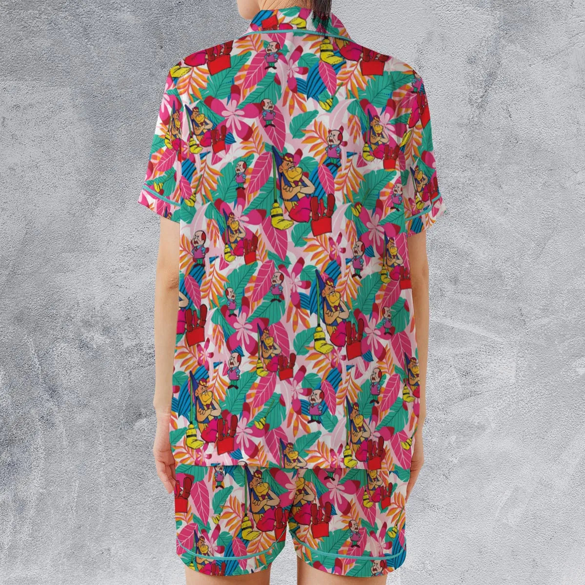 Satin Short-Sleeve Pajamas Set - 1ADWCZUF