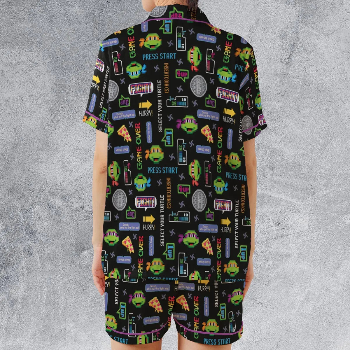Satin Short-Sleeve Pajamas Set - V7AJ98FU