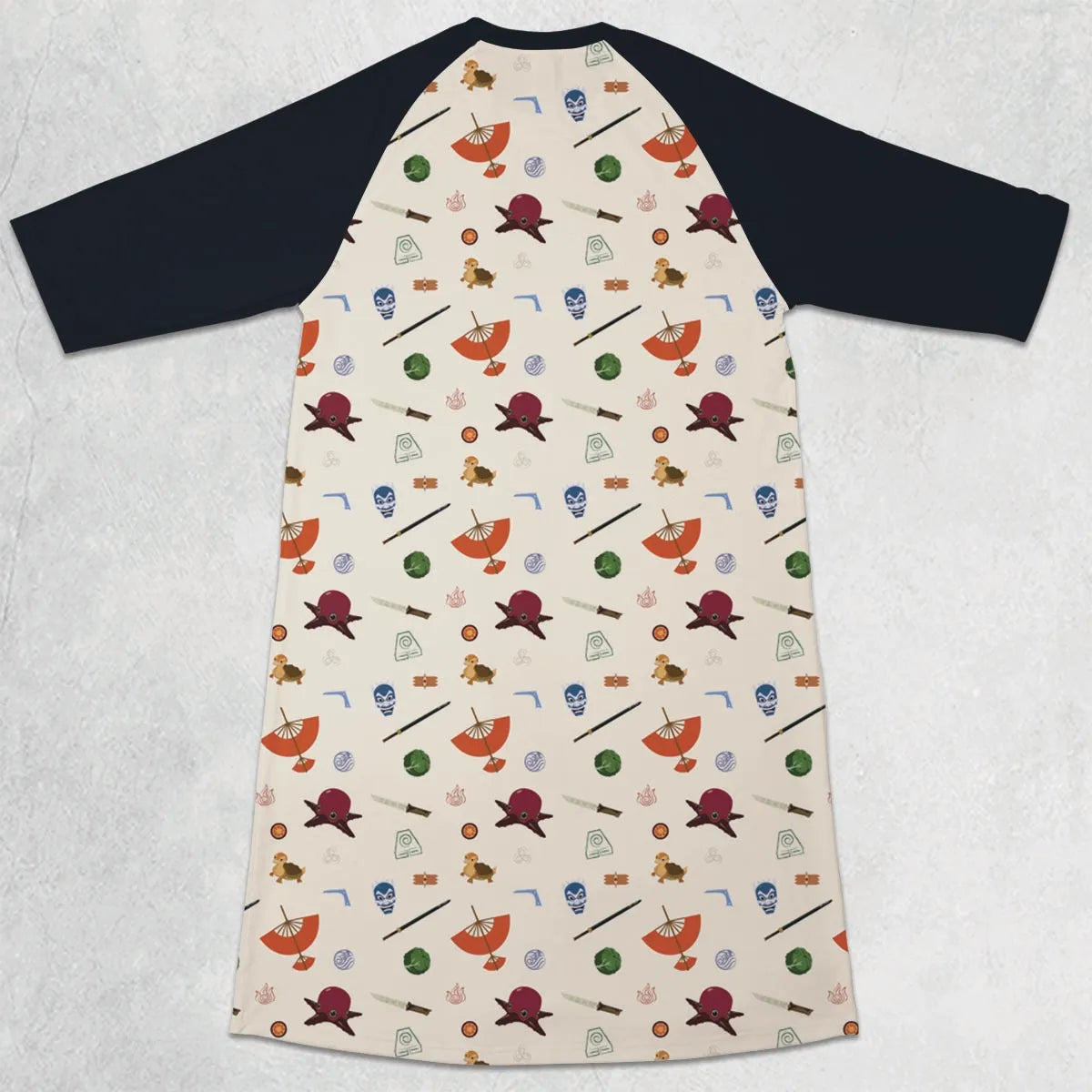 3/4 Sleeve Raglan Dress - J5K7RFAN