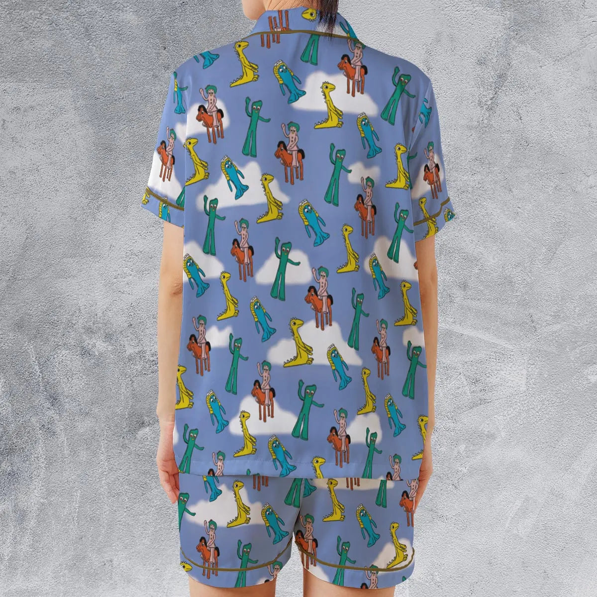 Satin Short-Sleeve Pajamas Set - Z4YCGM1N