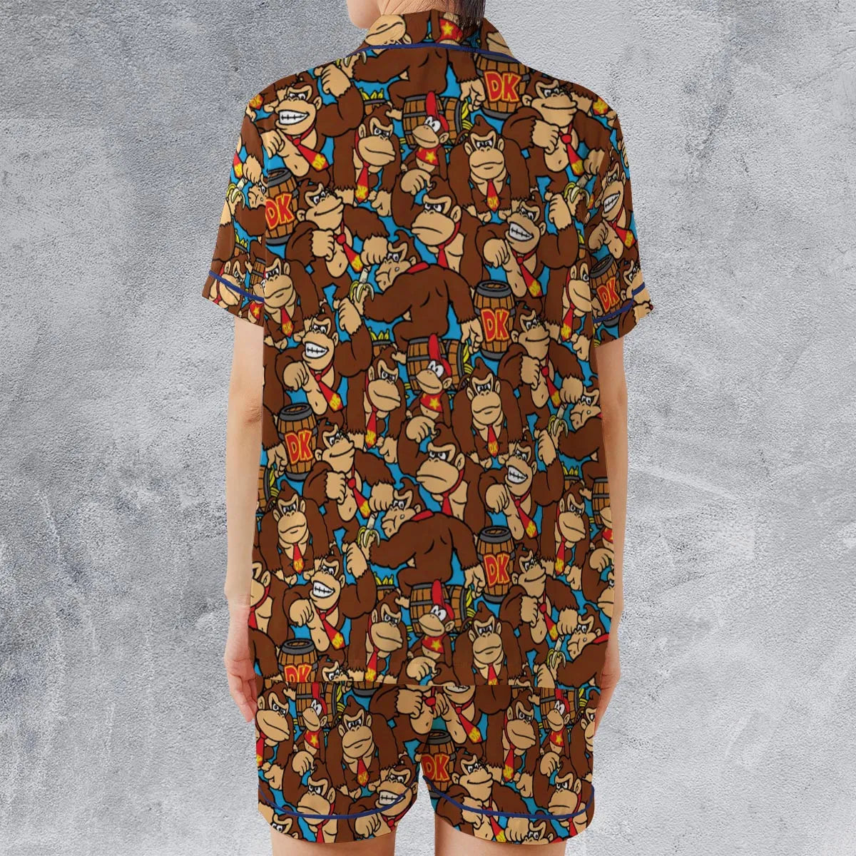 Satin Short-Sleeve Pajamas Set - RY2RGBPK