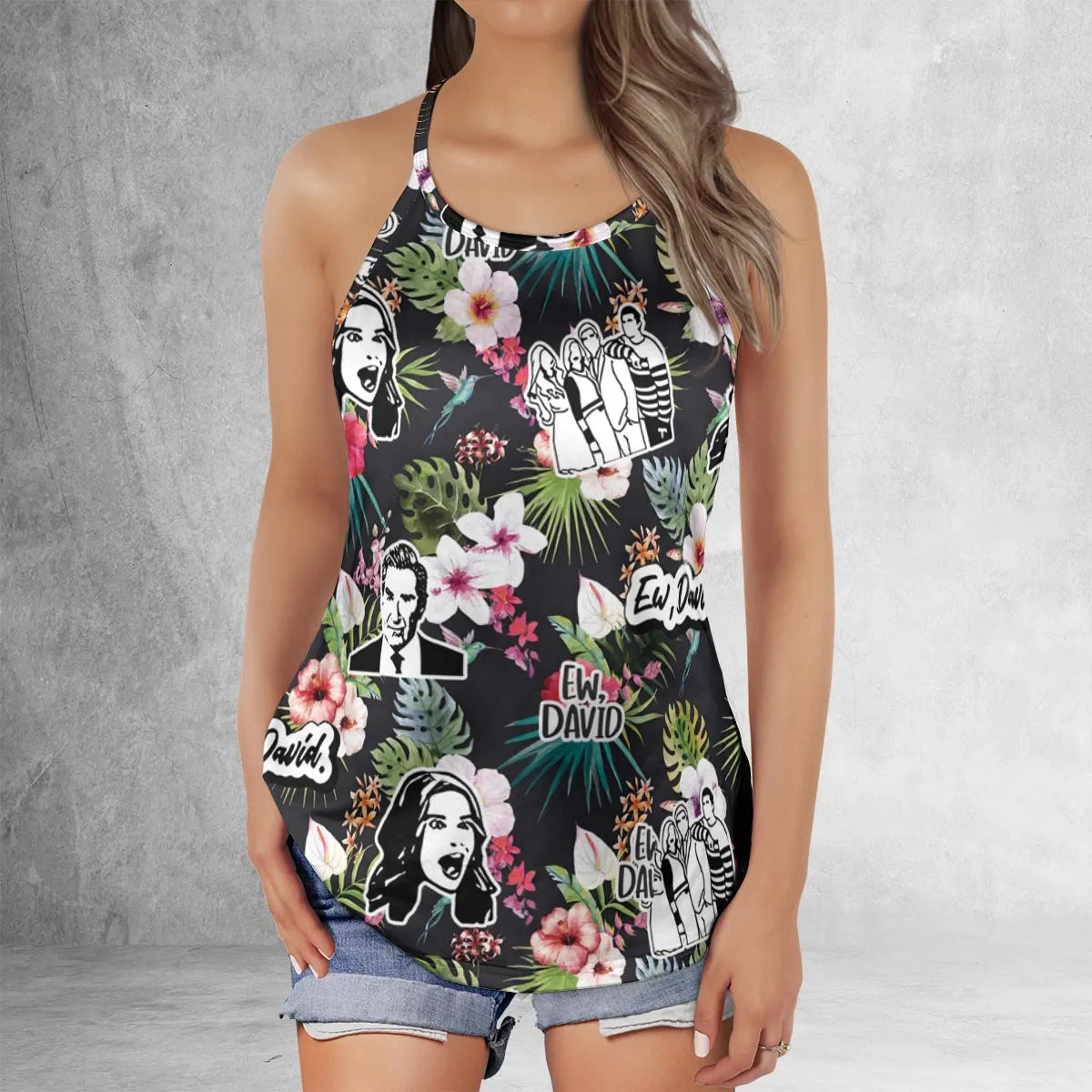 Criss Cross Tank Top - B2ZQGE7U