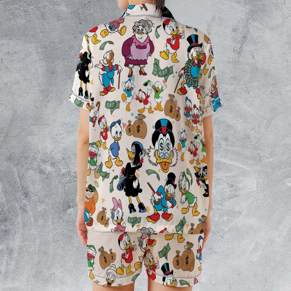 Satin Short-Sleeve Pajamas Set - DR2ZPJQC