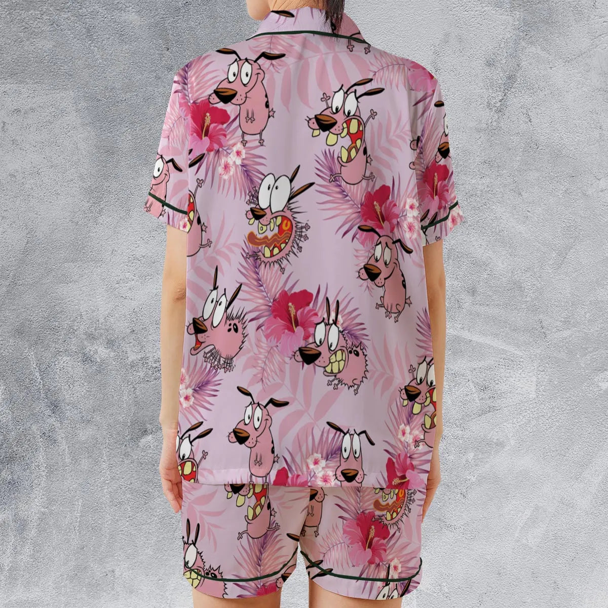Satin Short-Sleeve Pajamas Set - GYAKJMGD