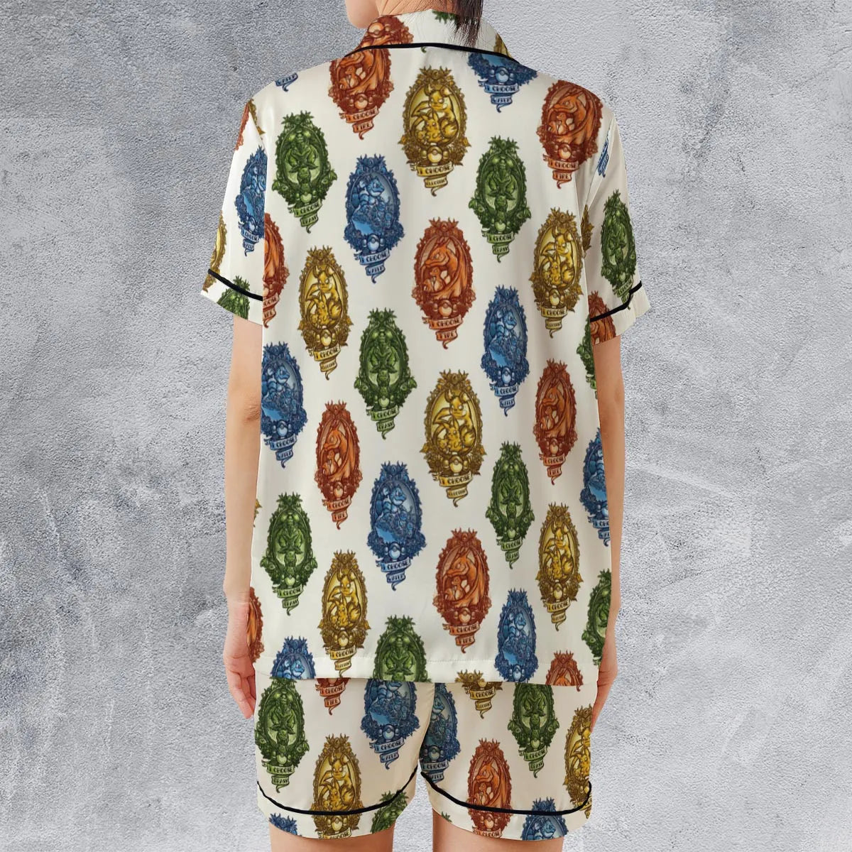 Satin Short-Sleeve Pajamas Set - UQYAJCJ3