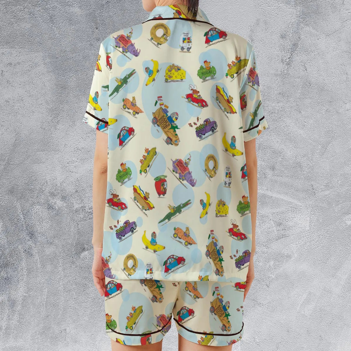 Satin Short-Sleeve Pajamas Set - DN5QA6ST