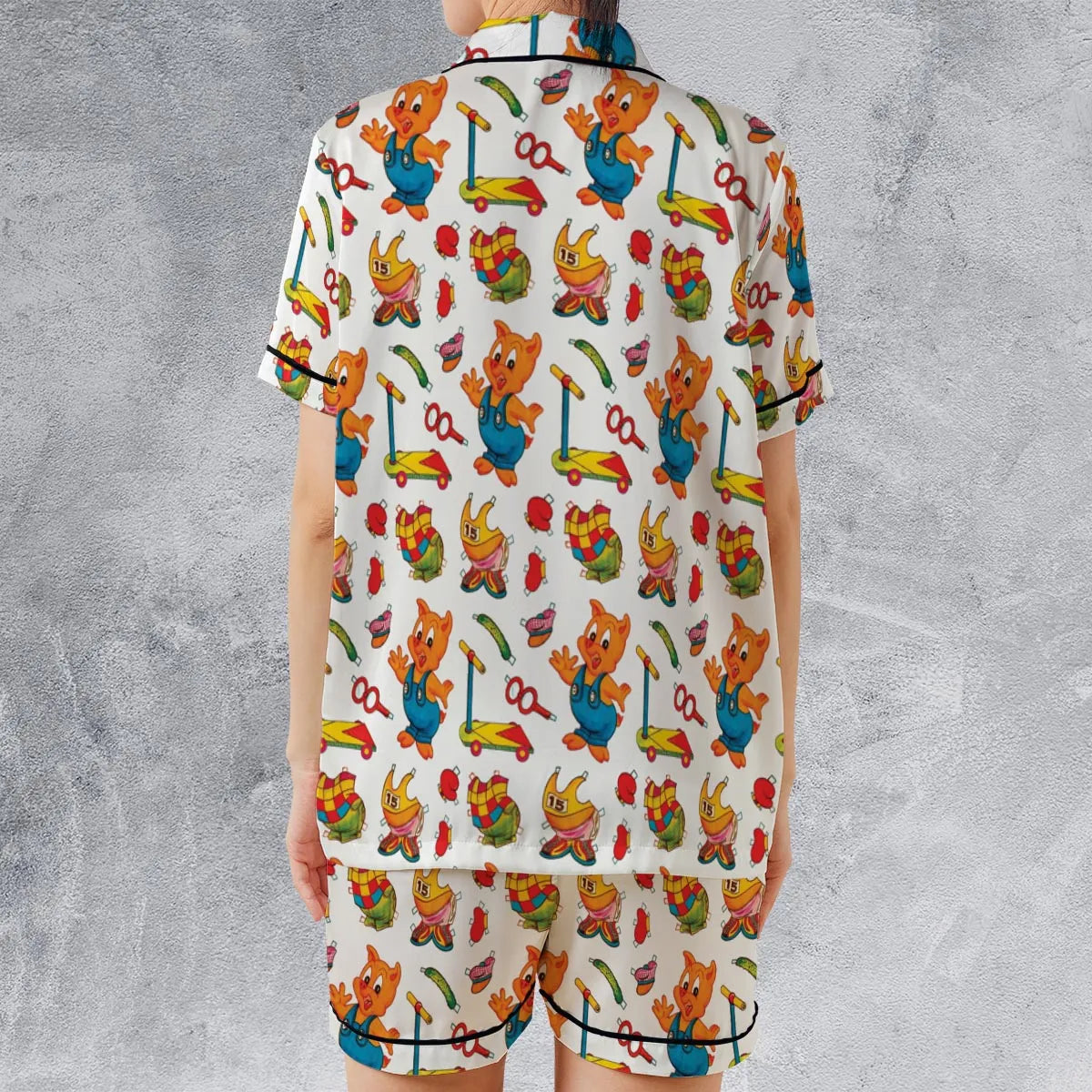 Satin Short-Sleeve Pajamas Set - 9U1VCX3U