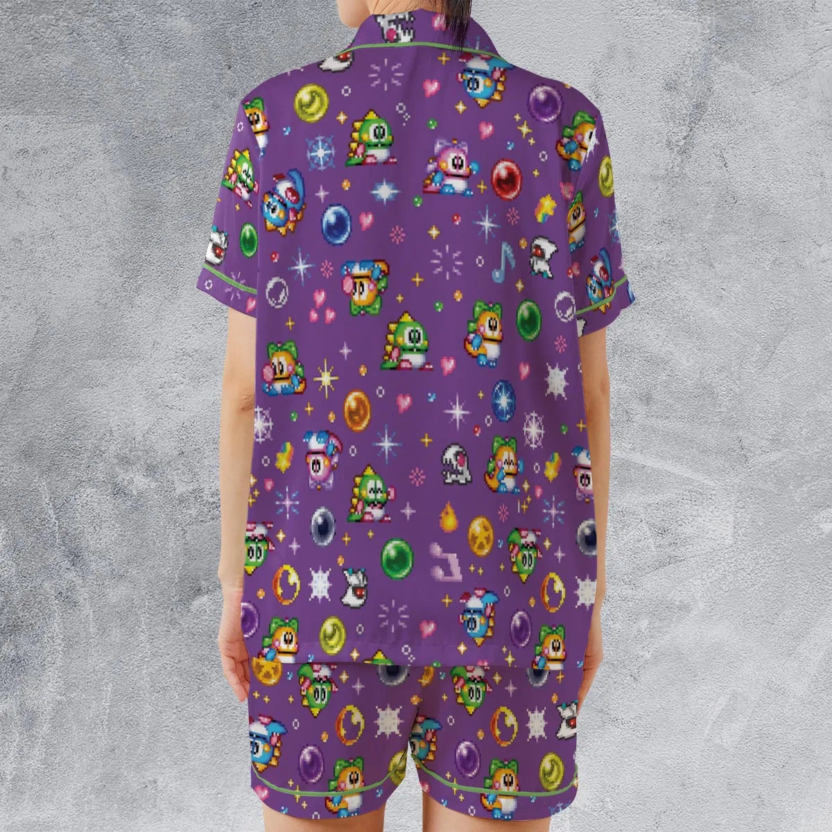Satin Short-Sleeve Pajamas Set - 38EV5X23