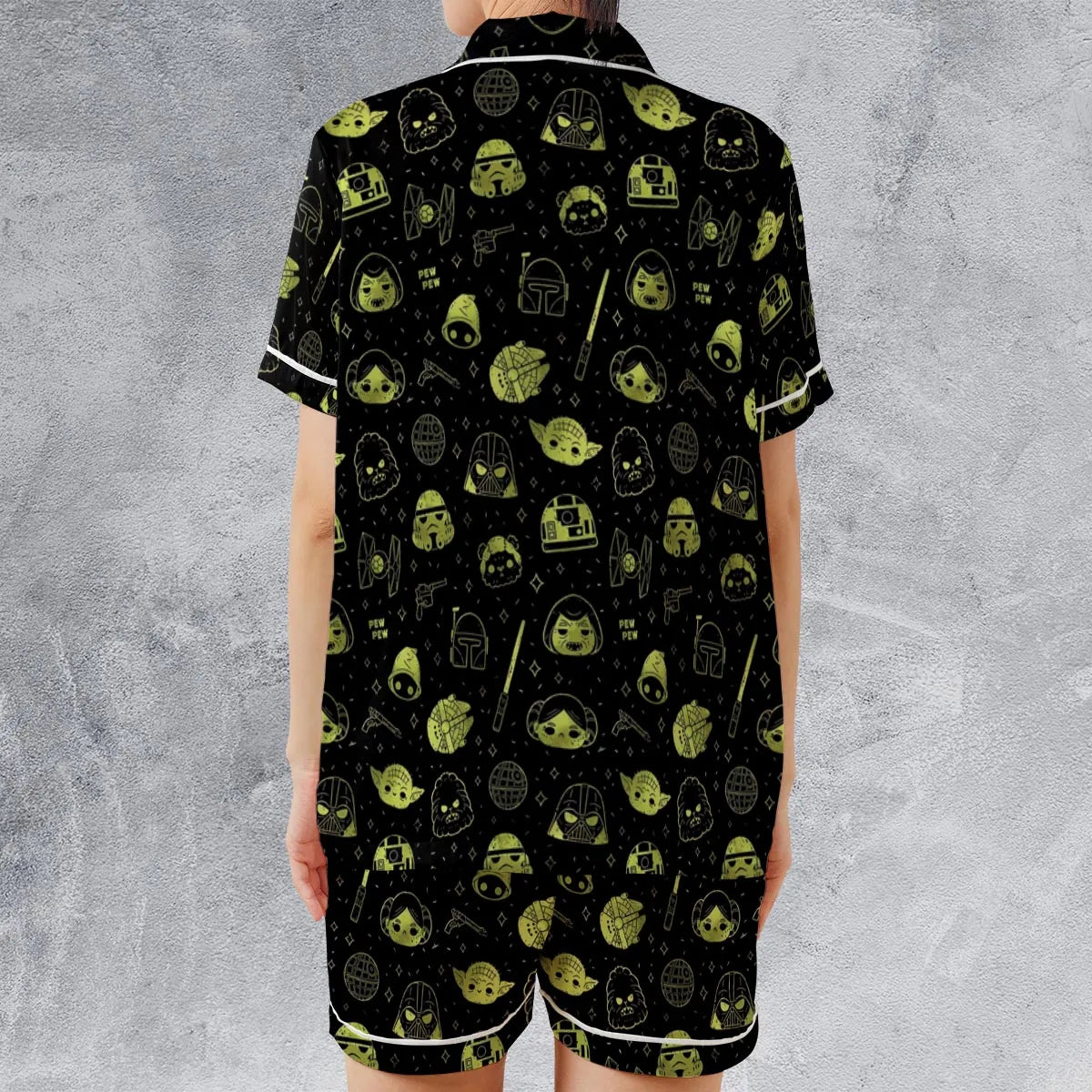 Satin Short-Sleeve Pajamas Set - AAW25LVH