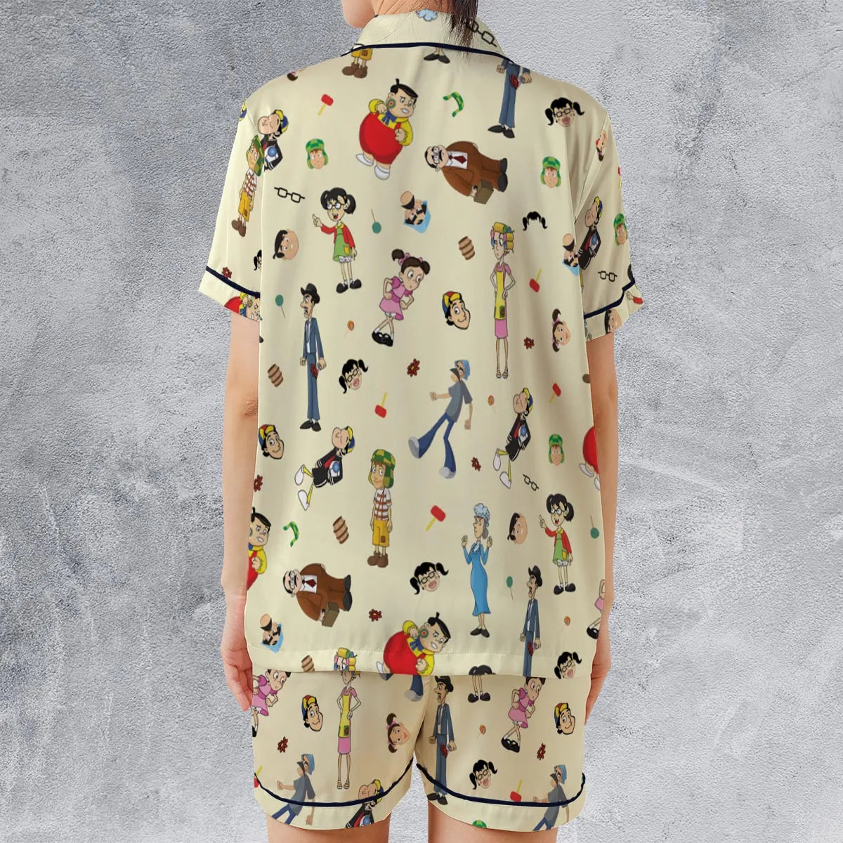 Satin Short-Sleeve Pajamas Set - AR5LM7YY