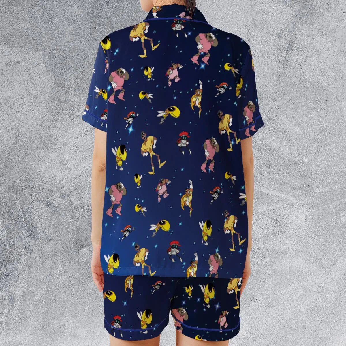 Satin Short-Sleeve Pajamas Set - YVW7UM6M