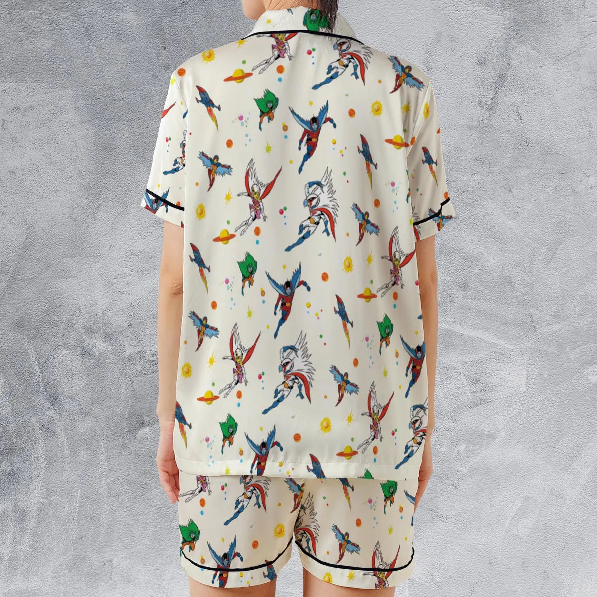 Satin Short-Sleeve Pajamas Set - 5UFEERTJ