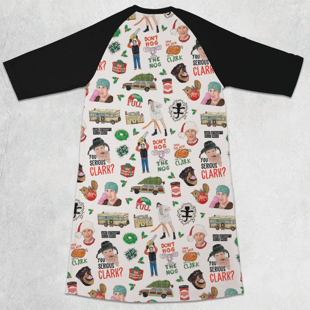 3/4 Sleeve Raglan Dress - V6QHRGZL