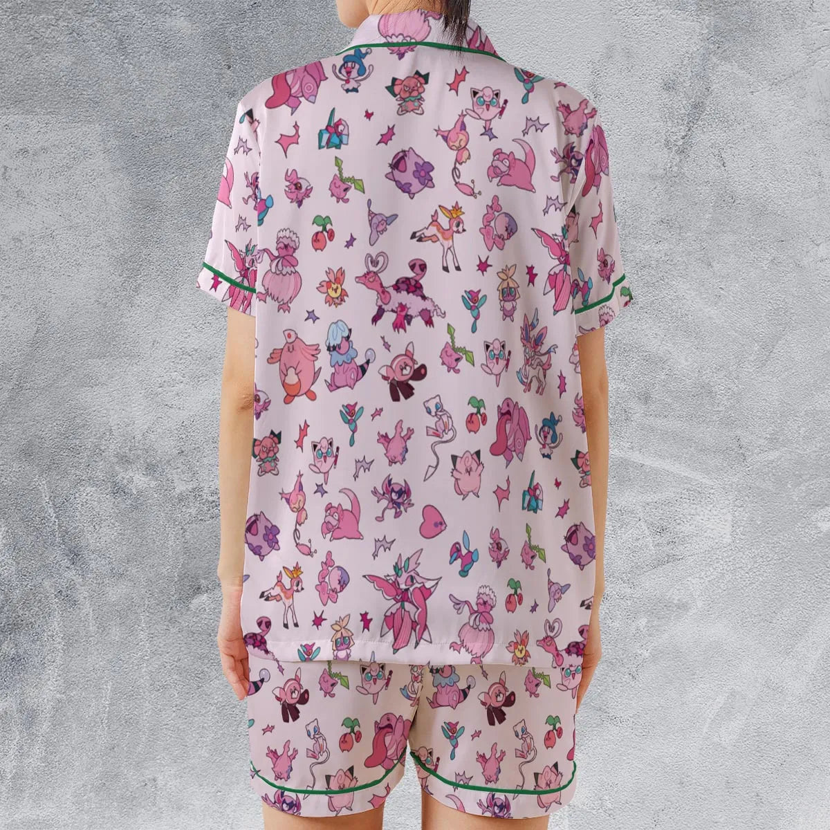 Satin Short-Sleeve Pajamas Set - 5SE7KZQ8