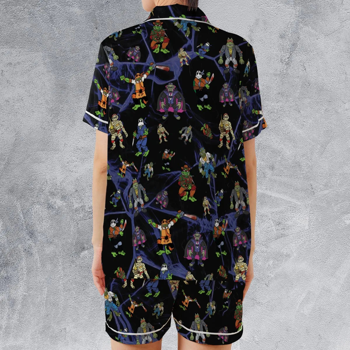 Satin Short-Sleeve Pajamas Set - ZTS95UZW