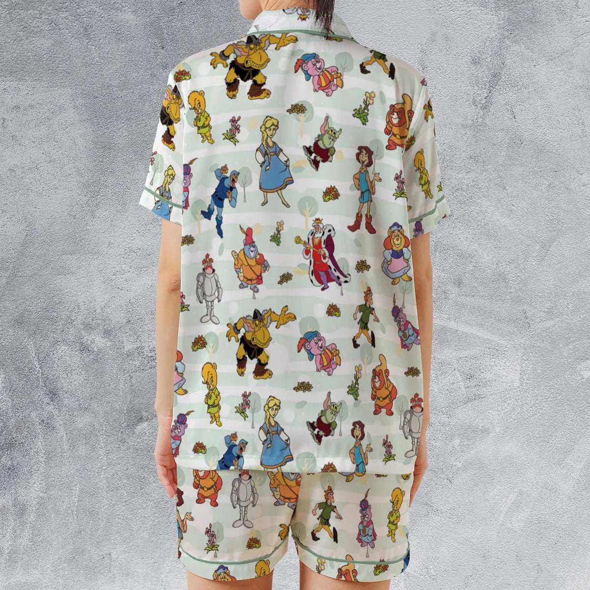 Satin Short-Sleeve Pajamas Set - APE9EDSP