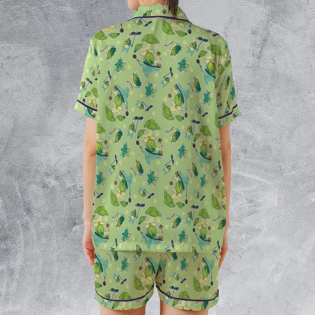 Satin Short-Sleeve Pajamas Set - SH77DD5V