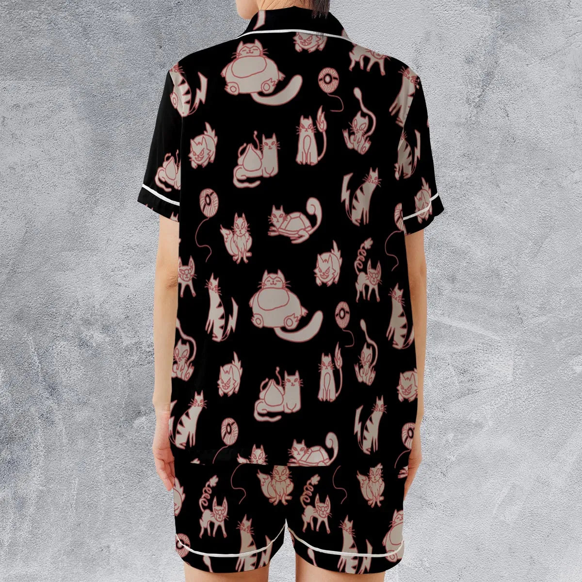 Satin Short-Sleeve Pajamas Set - 3TK2YF5J