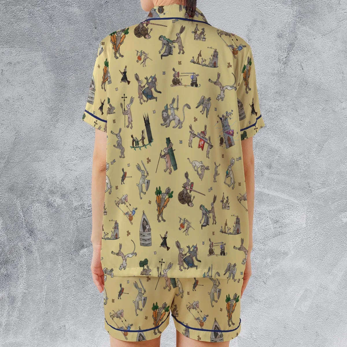 Satin Short-Sleeve Pajamas Set - Z1NFMV98