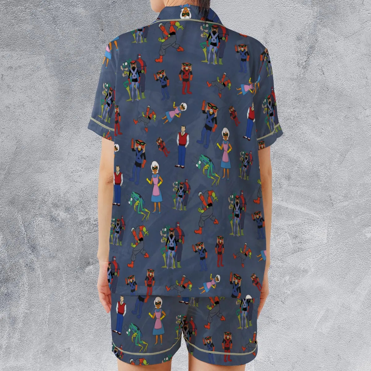 Satin Short-Sleeve Pajamas Set - YZSRW3AE