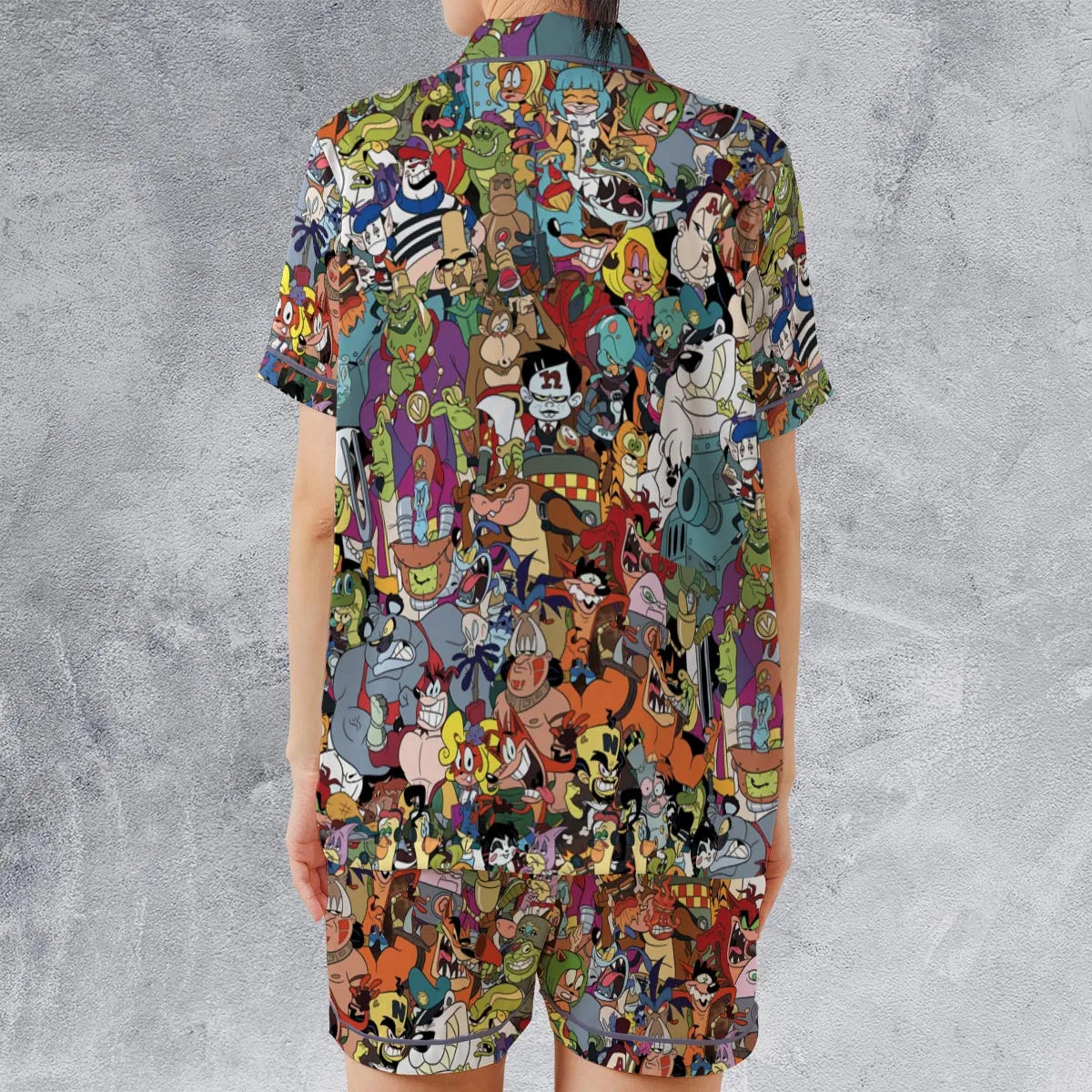 Satin Short-Sleeve Pajamas Set - BDWARJLM