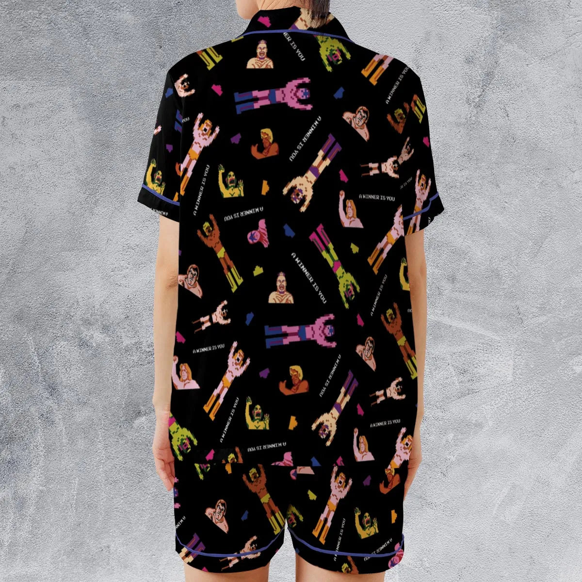 Satin Short-Sleeve Pajamas Set - 9ASNNUDY
