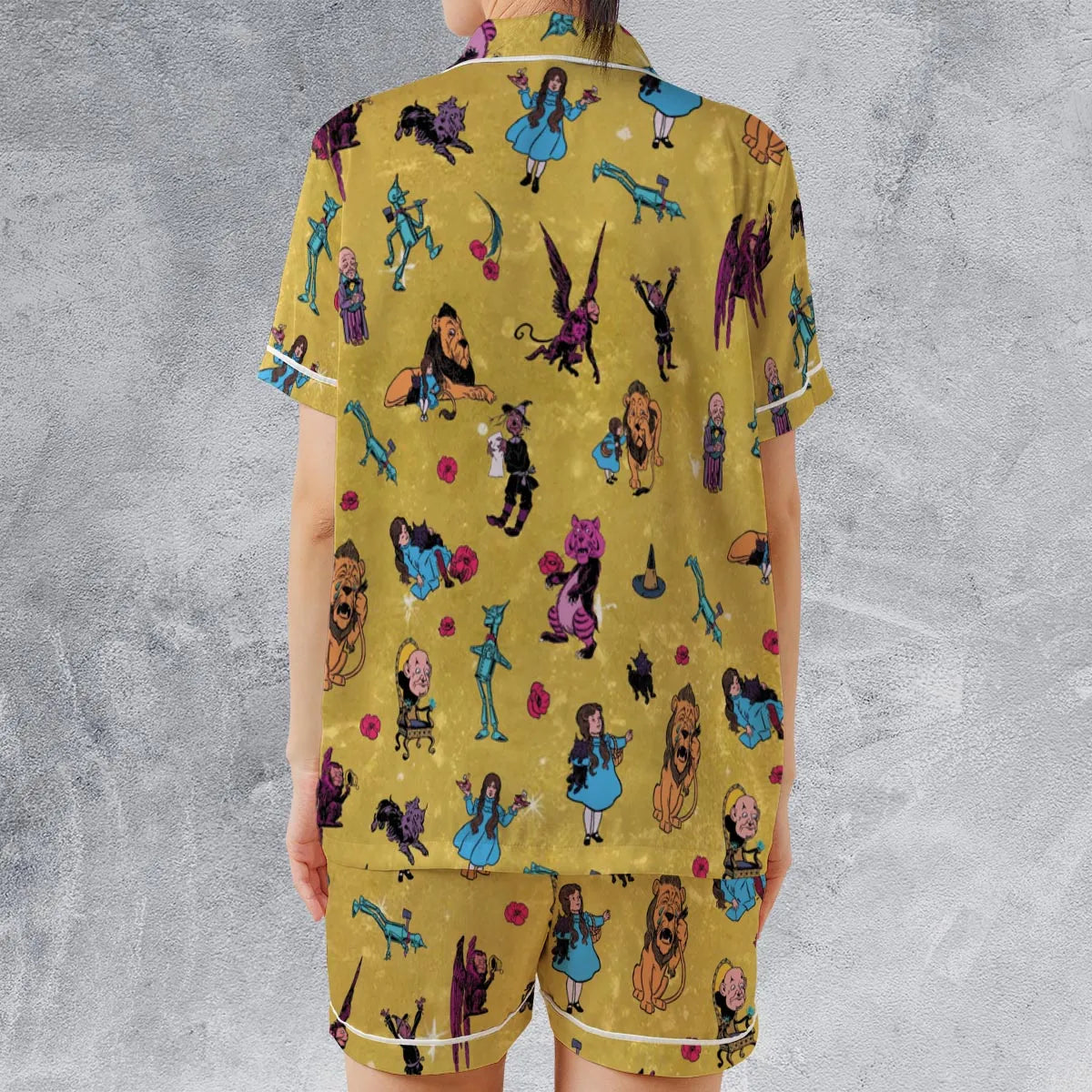 Satin Short-Sleeve Pajamas Set - EQX7MB7B