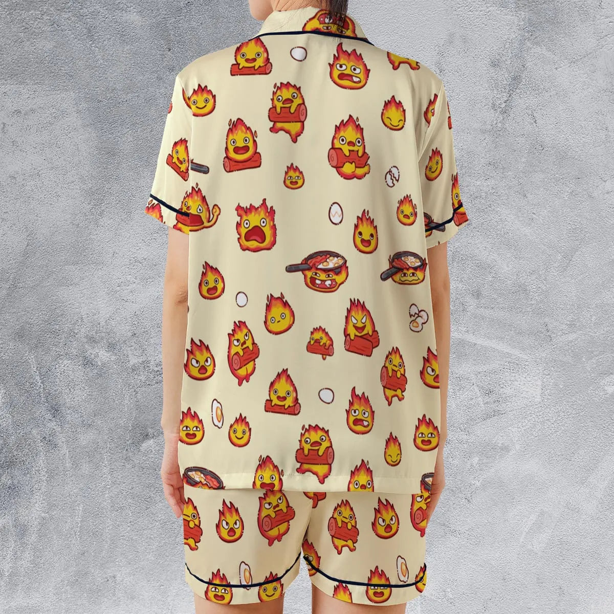 Satin Short-Sleeve Pajamas Set - NU12BNLG