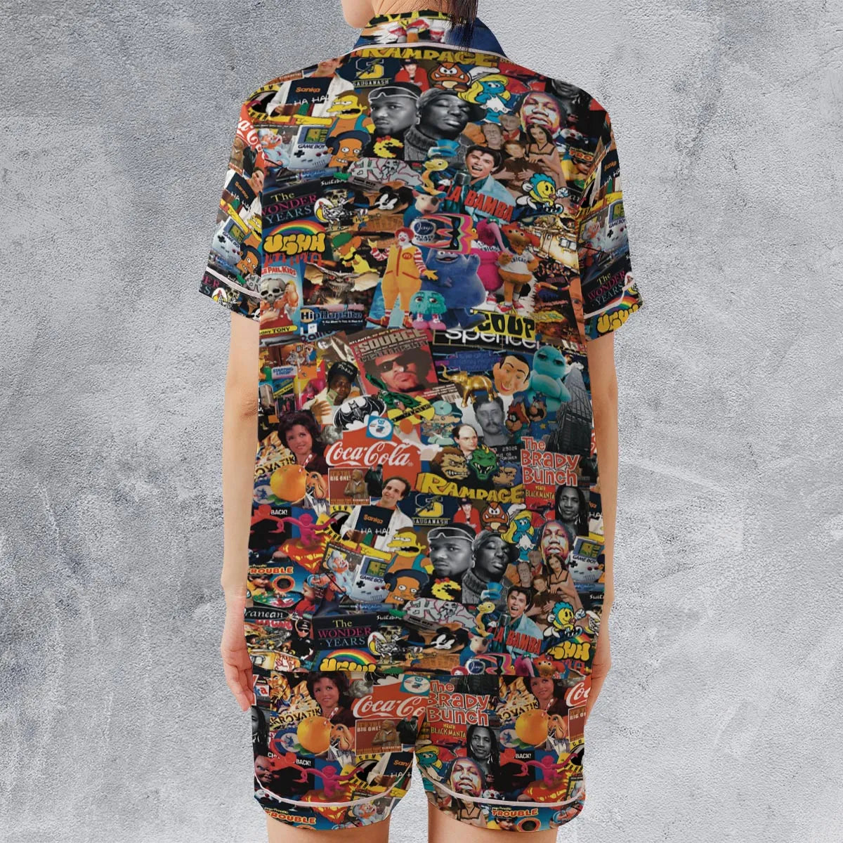 Satin Short-Sleeve Pajamas Set - P6WVM55K
