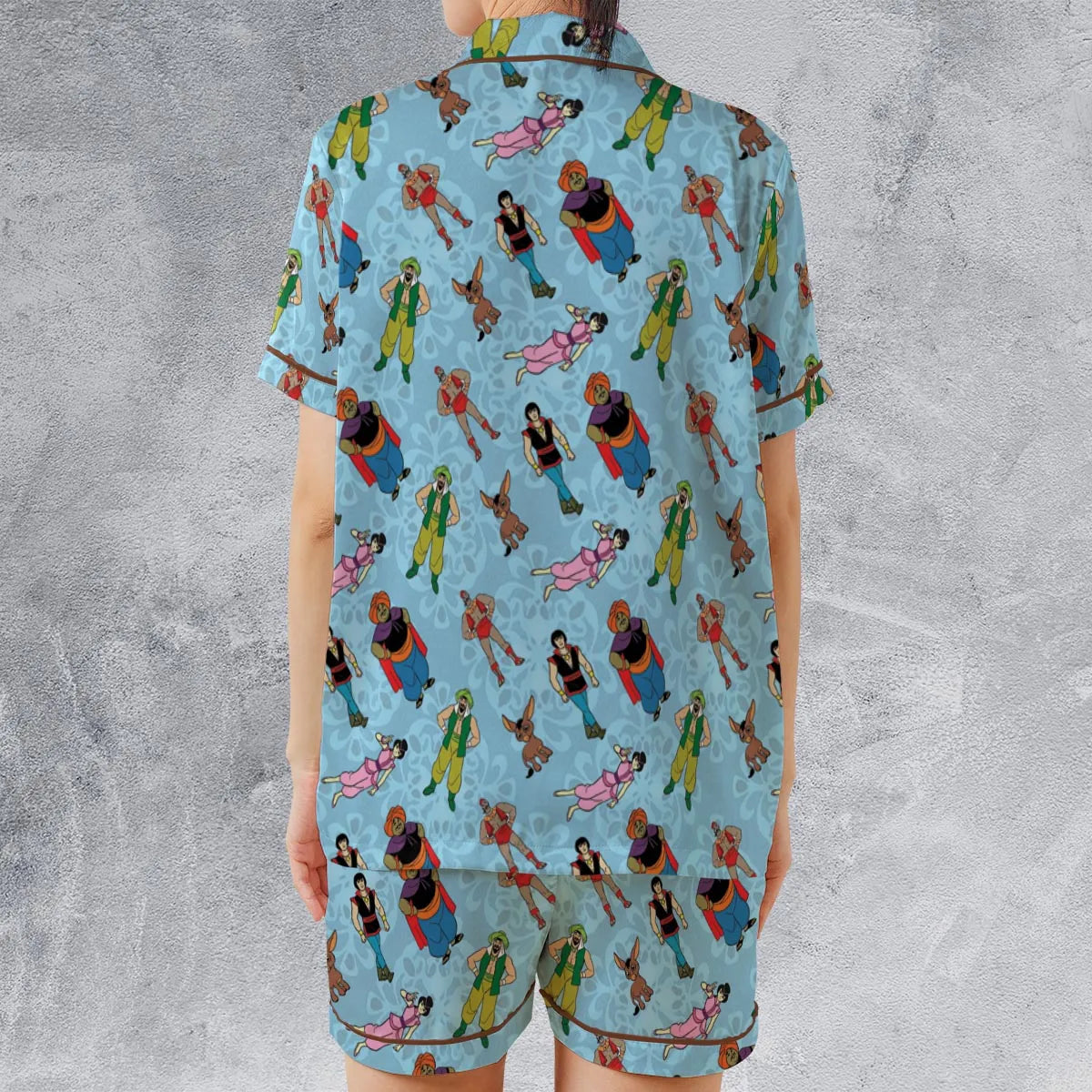 Satin Short-Sleeve Pajamas Set - S7KGW6YW