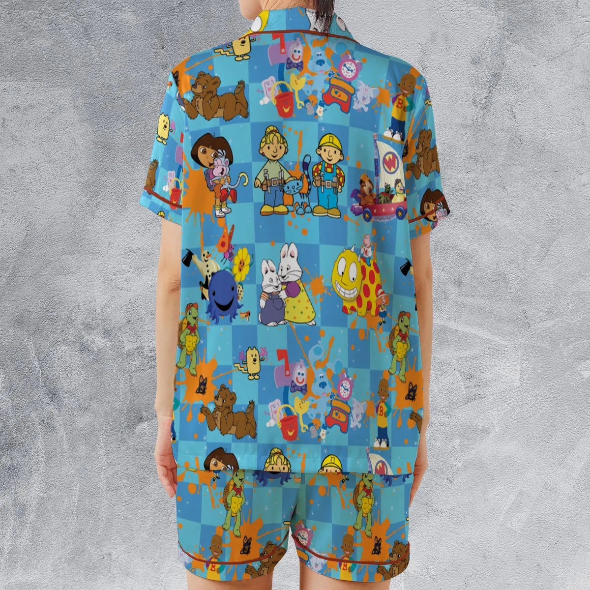 Satin Short-Sleeve Pajamas Set - F8LMV8YH