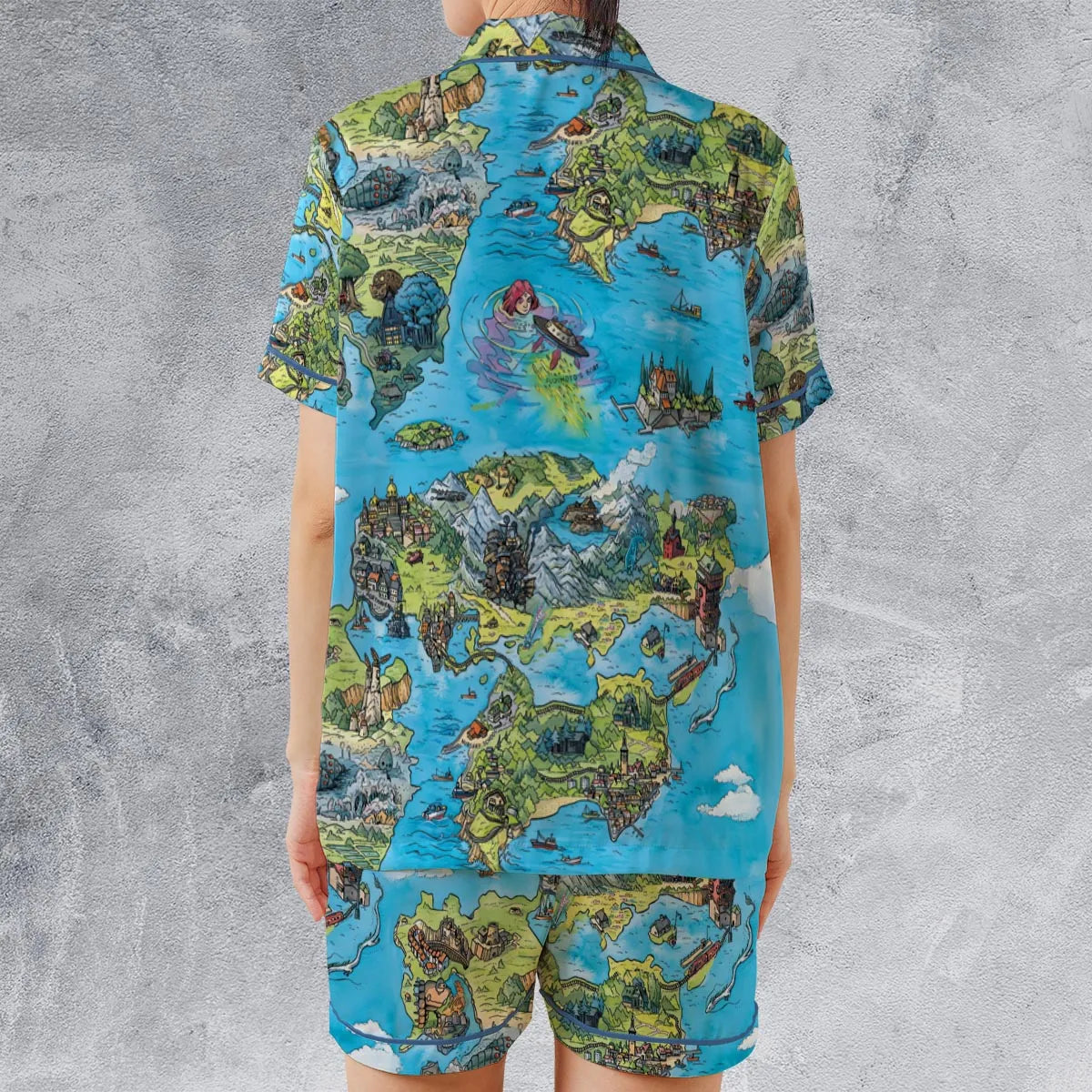 Satin Short-Sleeve Pajamas Set - PR2SAXFT