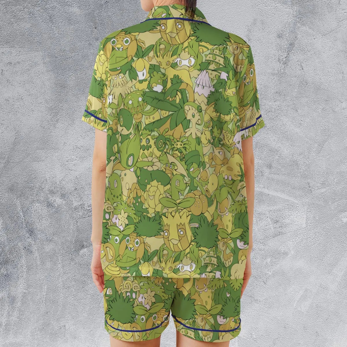 Satin Short-Sleeve Pajamas Set - 9ZPKWHYE