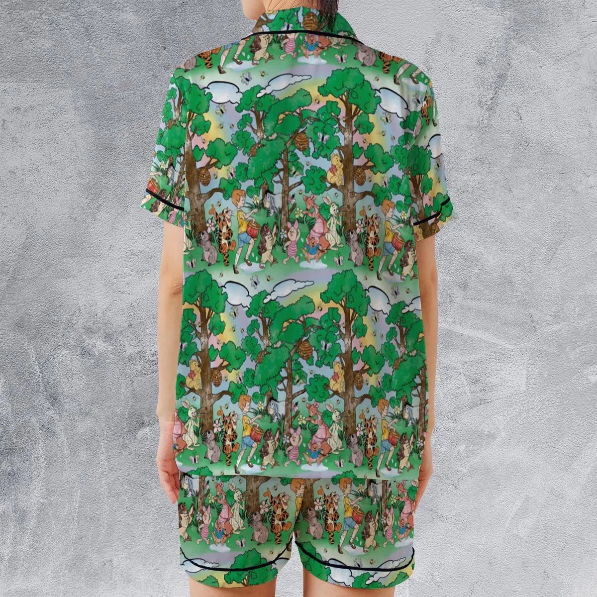 Satin Short-Sleeve Pajamas Set - TMKYC4VS
