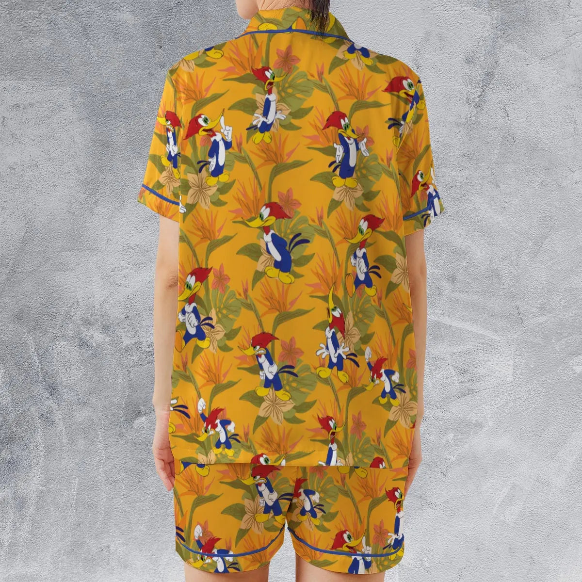 Satin Short-Sleeve Pajamas Set - EQMR7UMX