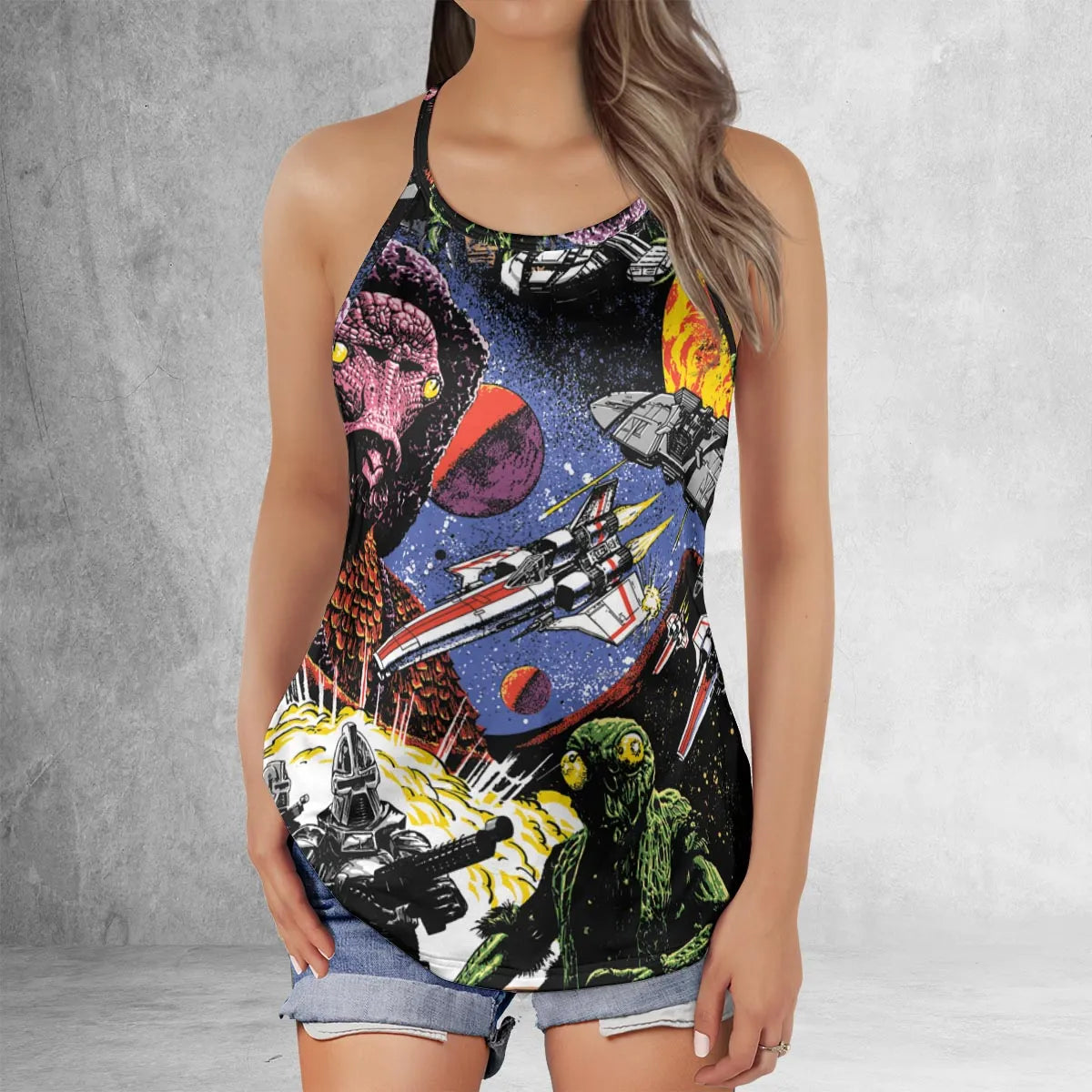 Criss Cross Tank Top - U5PURR2F