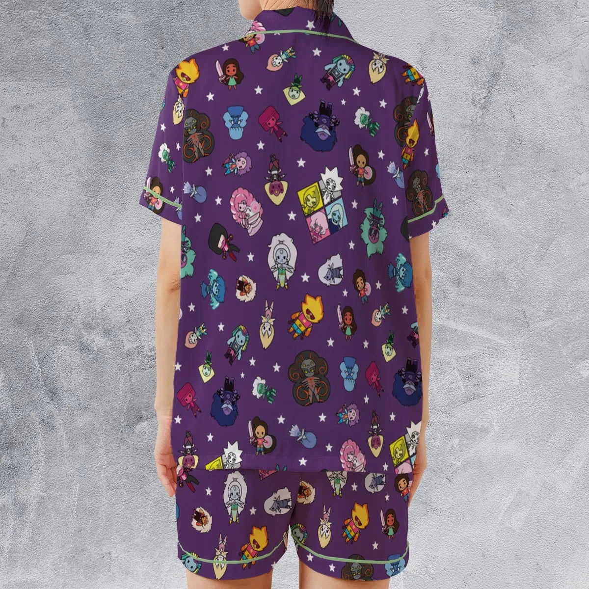 Satin Short-Sleeve Pajamas Set - KHM21MQQ