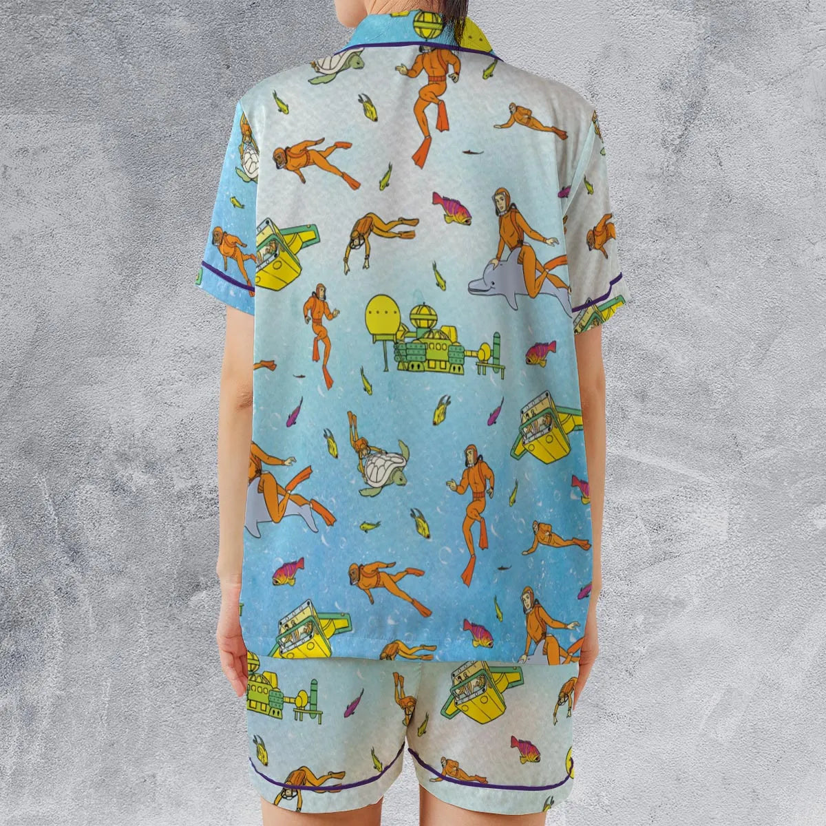 Satin Short-Sleeve Pajamas Set - H3HQJ16U